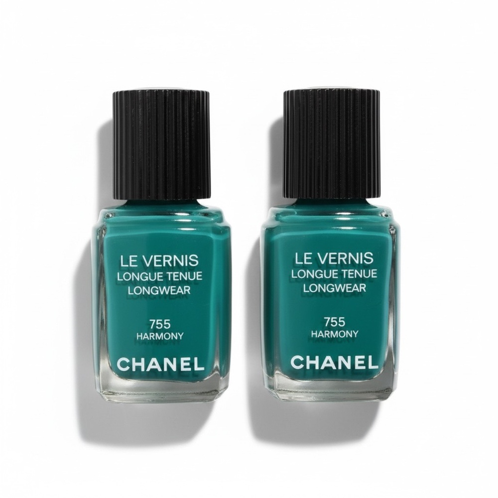 CHANEL Le Vernis Nail Polish in Harmony Teal #755 Set of Two NEW - Picture 11 of 13